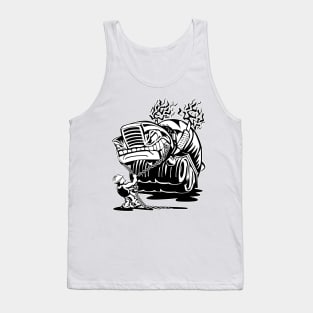 Cement Truck Mixer Cartoon Tank Top